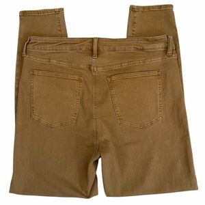 Pistola Arianna High Rise Button Fly Ankle Skinny Jeans in‎ a mustard brown 32